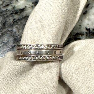Authentic Pandora Reversible S925 ALE CZ Ring